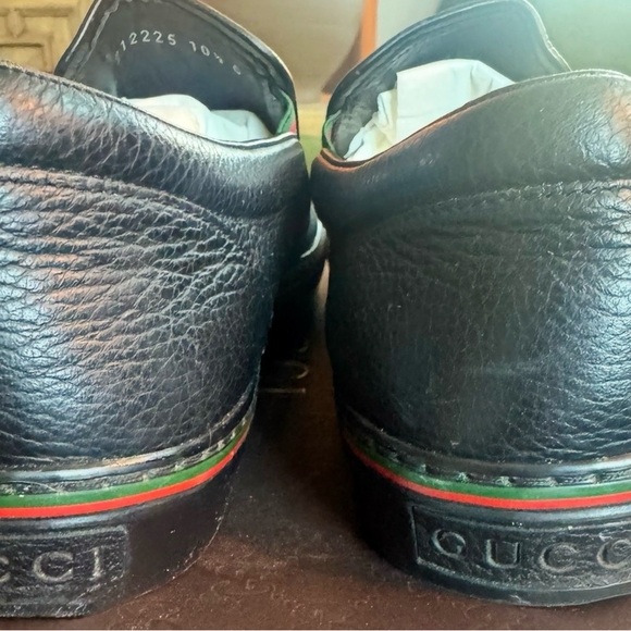 Gucci Dublin Slip On Sneaker in Black GG Canvas with G/R/G detail. Size 10.5 - Picture 13 of 16